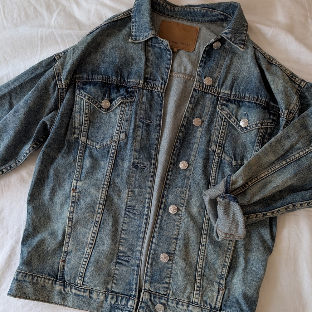 American Eagle Oversized Blue Jean Jacket